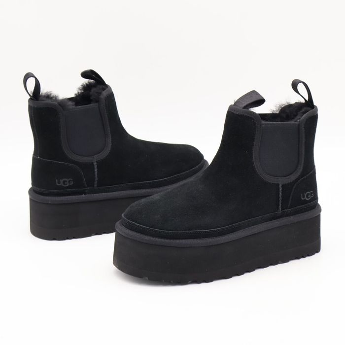 Оригінал UGG chelsea black уггі челсі на платформі замшеві оригіна