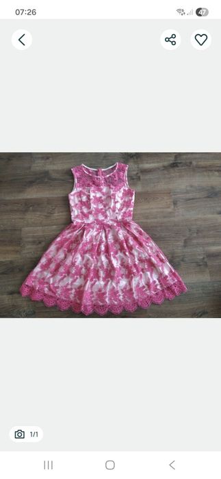 Piękna sukienka komunia chrzest L nowa