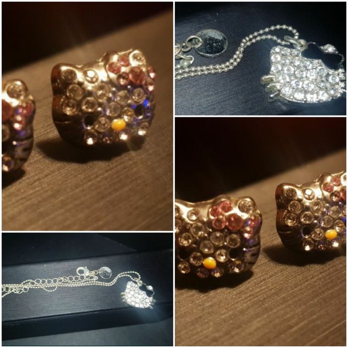 Brincos + Colar Conjunto Hello Kitty Sanrio Original