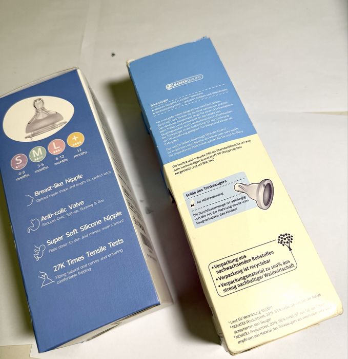 Oberni/Babydream - Дитячі пляшечки набір 2 шт (0+ та 3-6 міс) антиколікові BPA Free