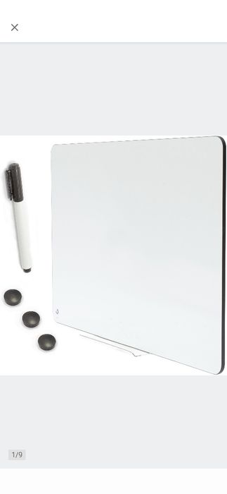 Tablica magnetyczna suchościeralna bezramowa biała 120x70 cm + akcesoria