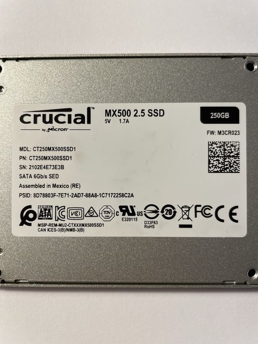 Pamięć SSD Crucial MX500 2.5 250GB