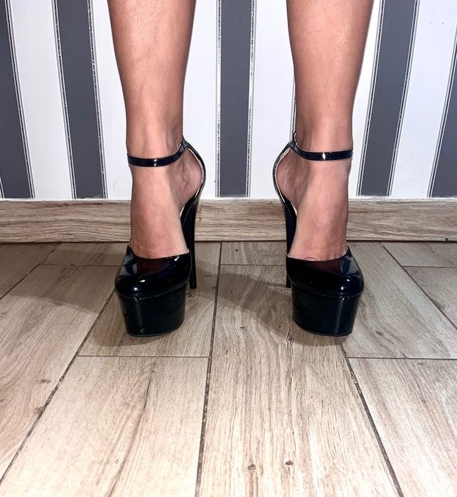 136/ OD RĘKI 46 Sandały Trans Crossdress sexy szpilki czółenka 17 cm