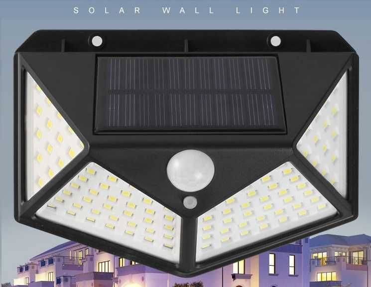 Luz solar para exterior com sensor de movimento 100 LEDs (NOVA)