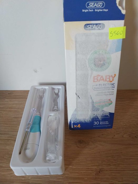 Seago SG-513 elektryczna szczoteczka dla dzieci 0-3 lat Pingwintimer IPX7 S560