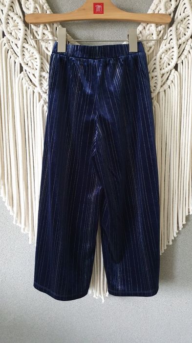 Reserved granatowe nowe welurowe spodnie kuloty R 110