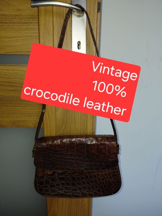 Torebka vintage ze skóry aligatora