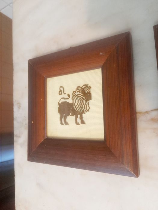 Conjunto de 2 Quadros Pequenos Ponto de Cruz
