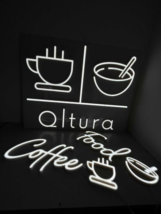 Logo ledowe do biura, restauracji, baru. Wg projektu klienta