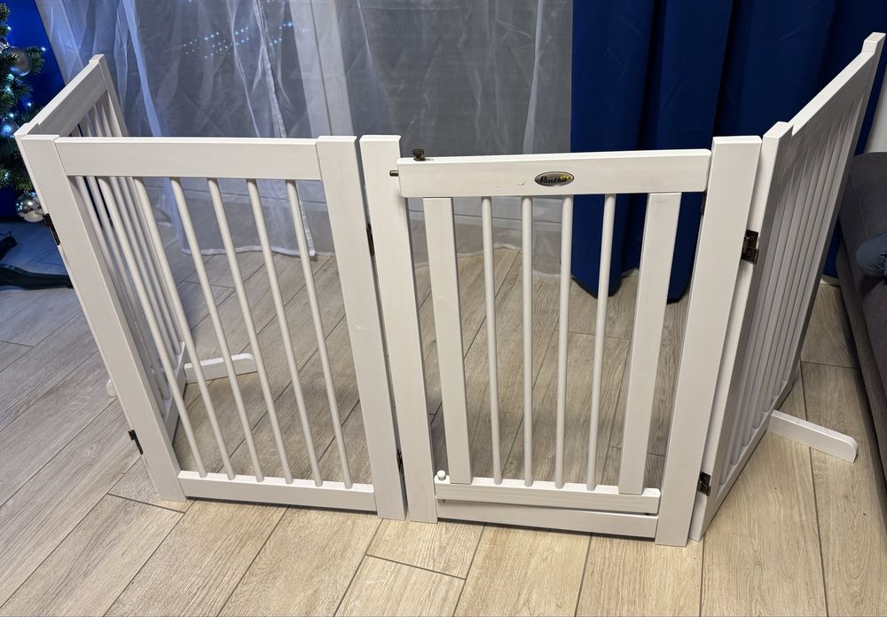 Wolnostojąca składana bramka dla psów z drzwiami PawHunt