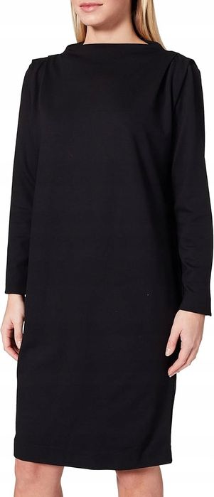 Esprit czarna sukienka elegancka z długim rękawem prosta mini xs 7aa