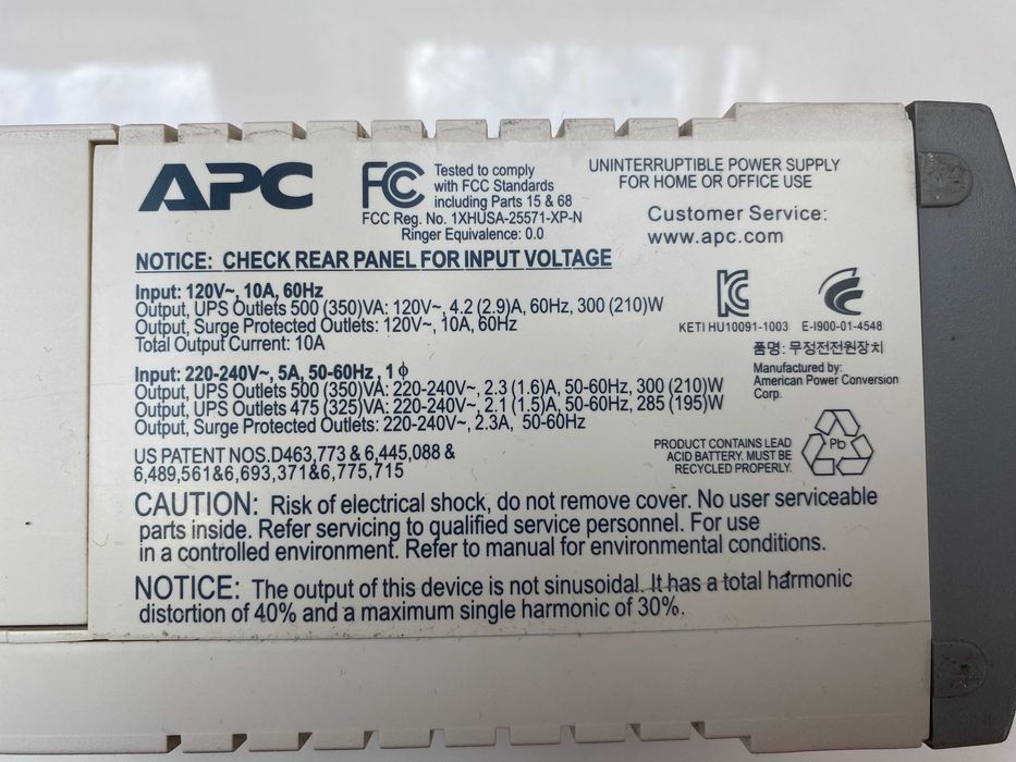 UPS zasilacz awaryjny APC Back-UPS CS 500 BK500EI BDB. stan + przewody