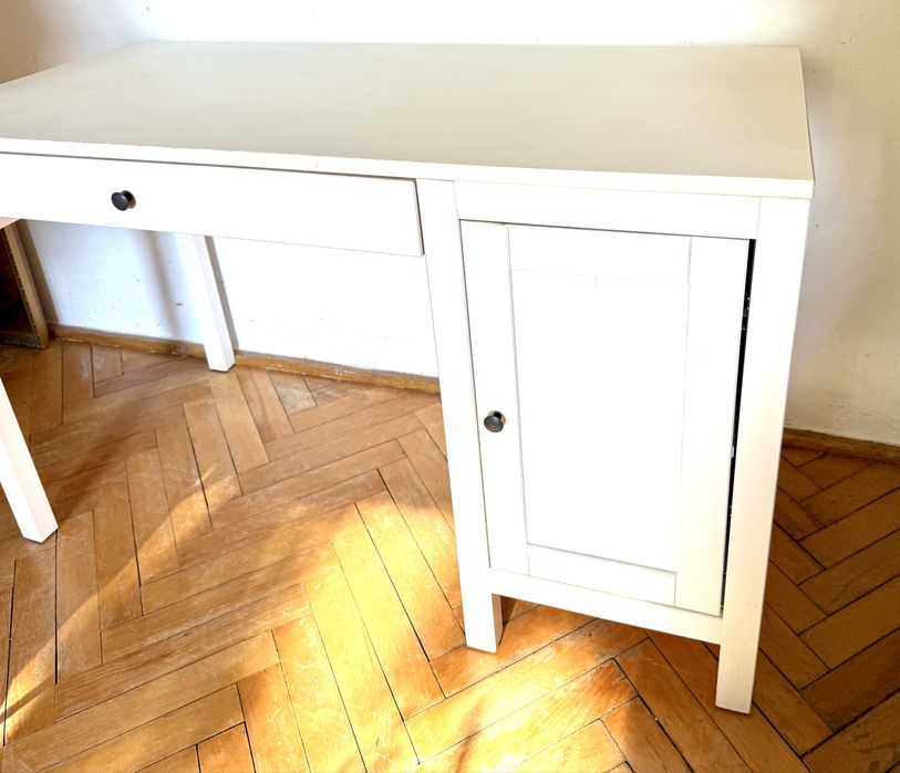 Biurko IKEA Hemnes biała bejca 120x55 drewniane