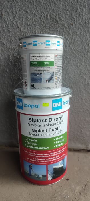 Izolacja dachu, ICOPAL siplast dach, silver primer.