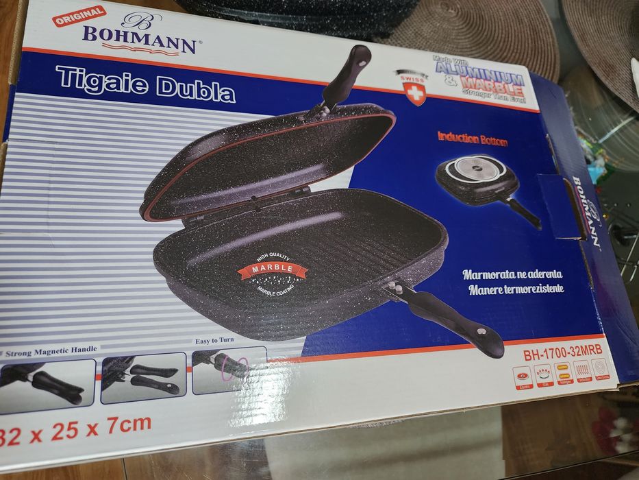 Сковорода -гриль двухсторонняя . Bohmann Tigaie Dubla -BH-1700-32 MRB