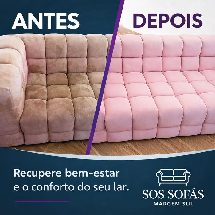 Sofá sujo? Limpeza profissional desde 49€ (Margem Sul)