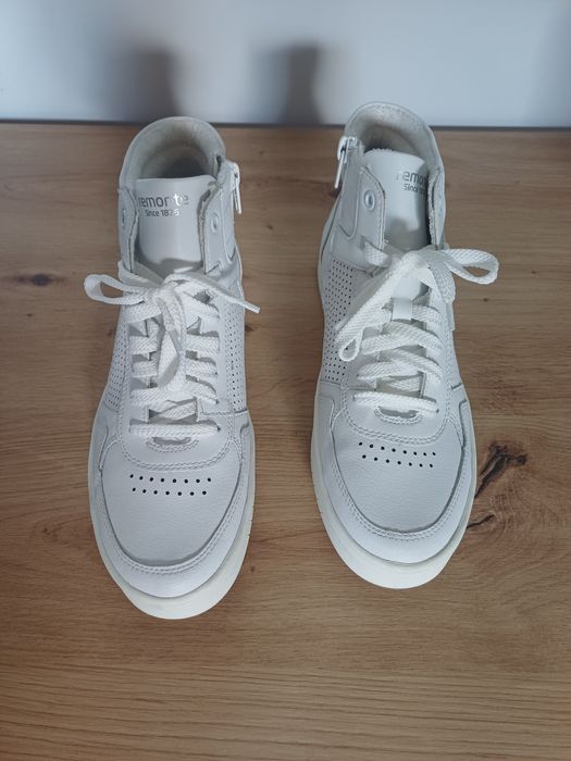 Remonte sneakersy damskie skórzane 40 / 39,5 – białe – 25,5 cm – High Top - jak nowe