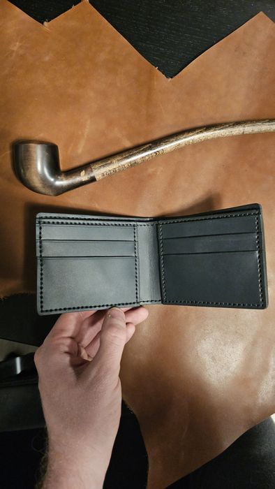 Portfel handmade z bydlęcej skóry licowej