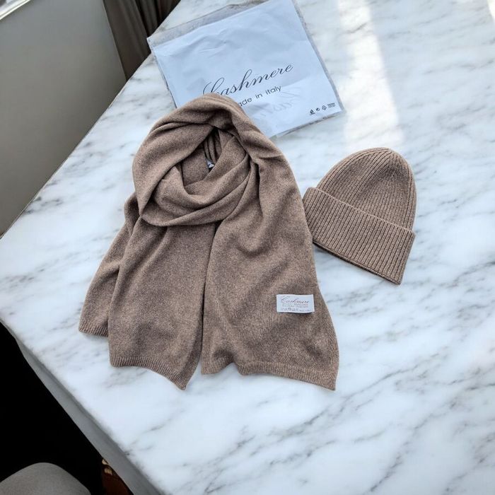 Komplet fango cashmere czapka i szalik ciepły na zime