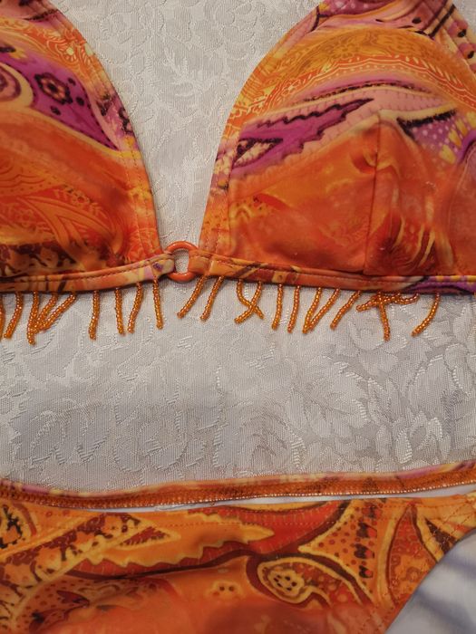Strój kąpielowy dwuczęściowy Primark rozm 38 , koraliki, frędzle