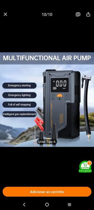 Arrancador Booster)de bateria  Ultrapotente e inflador pneus