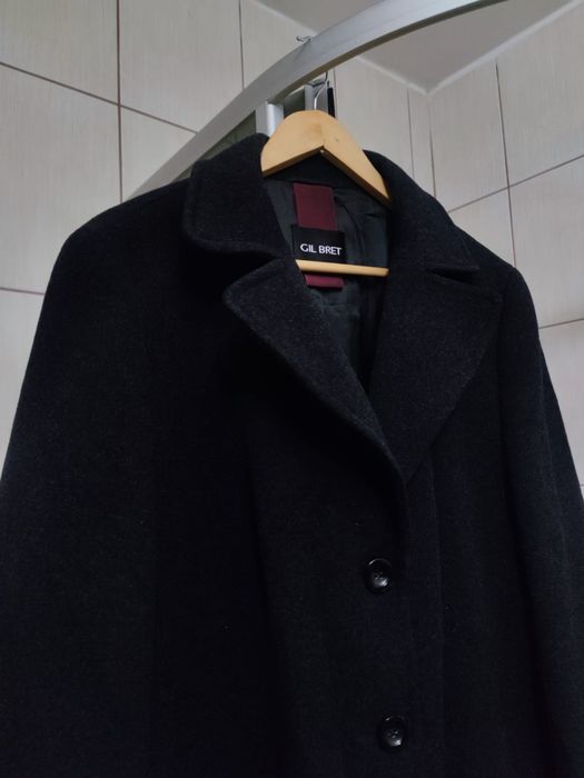 Kurtka płaszcz XL Gil Bret wełna kaszmir cashmere czarny 48 płaszczyk