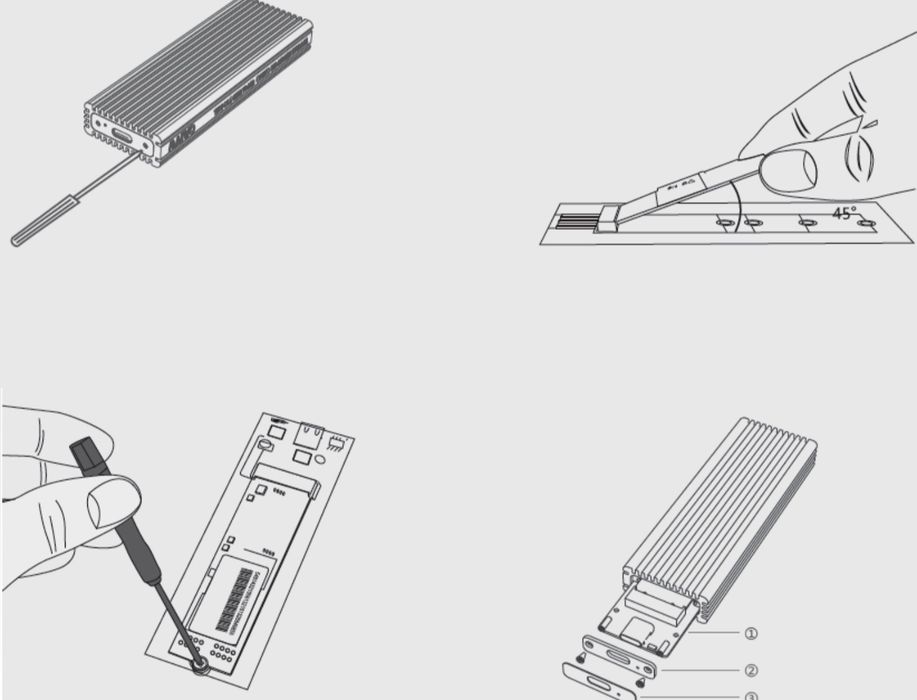 Зовнішня кишеня Maiwo для M.2 SSD NVMe (PCle) / M.2 SSD SATA - USB 3.1