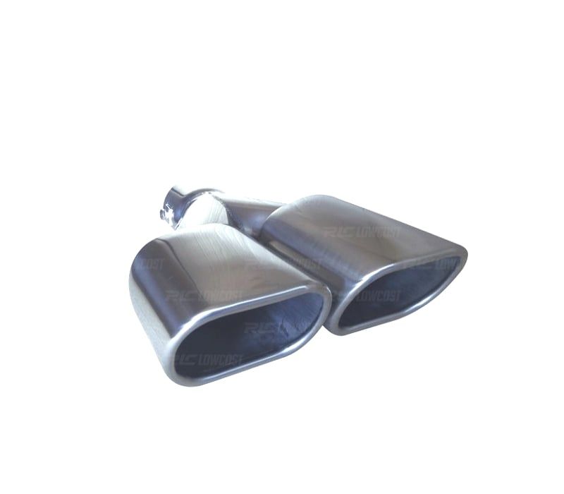 PONTEIRA DE ESCAPE DUPLA RECTANGULAR EM INOX UNIVERSAL