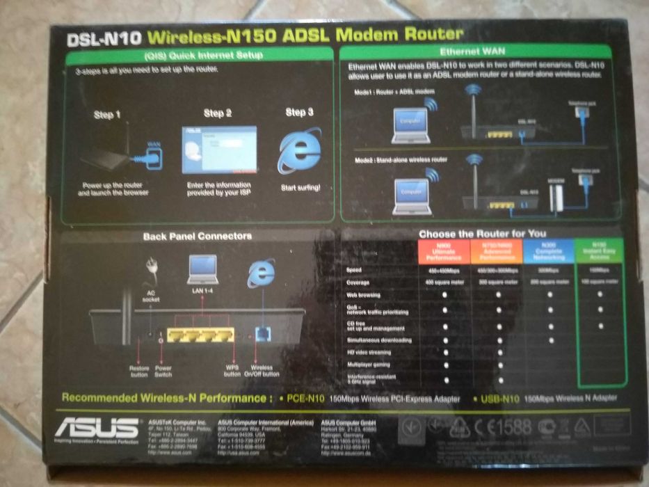 Router Modem ADSL Wireless-N ASUS