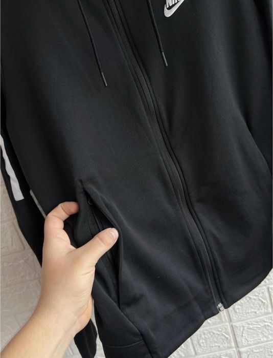 Зіп Худі Nike NSW jacket tribute олімпійка з капюшоном осіння чорні біркі з лампасами рМ