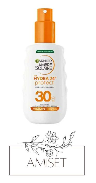GARNIER Ambre Solaire Hydra 24 Protect SPF30 Suncream Spray 150ml
