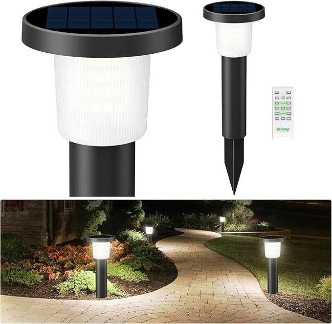 Lampy solarne 2 SZTUKI  do ogrodu z pilotem oświetlenie ścieżek zew.