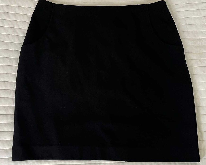 HM spódnica czarna suwak z tylu kieszenie rozporek roz. 14 XL 44