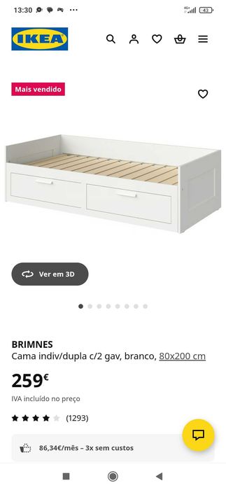 Cama dupla brimnes