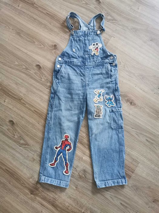 Urocze ogrodniczki H&M Disney Stich Spiderman 134