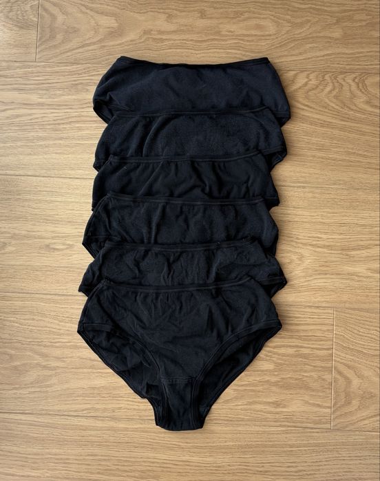 Majtki z wysokim stanem czarne 6 sztuk 36/38
