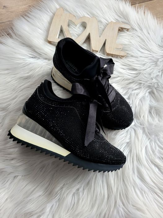 Czarne adidasy sneakersy diamenciki 37