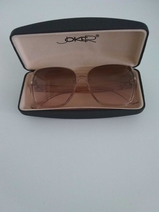 Nowe okulary przeciwsłoneczne muchy różowe + etui