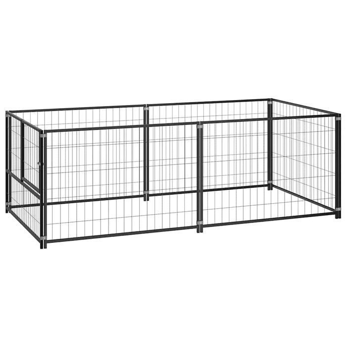 Vidaxl Kojec Dla Psa, Czarny, 200X100X70 Cm, Stalowy