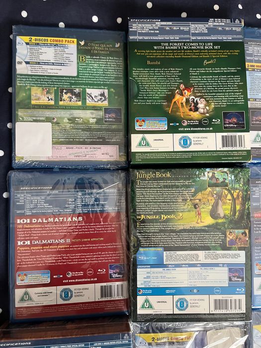 Disney/ Pixar Blu-Ray Bambi, Dumbo, Cinderela, Brave, Up, Rei Leão
