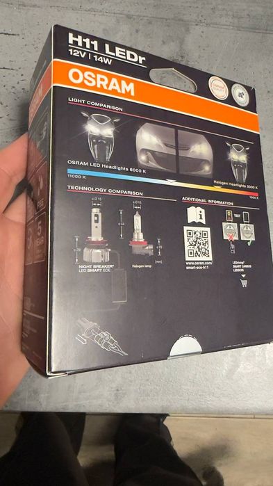Nowe zaplombowane Żarówki NIGHT BREAKER LED SMART ECE H11 Osram z homologacją