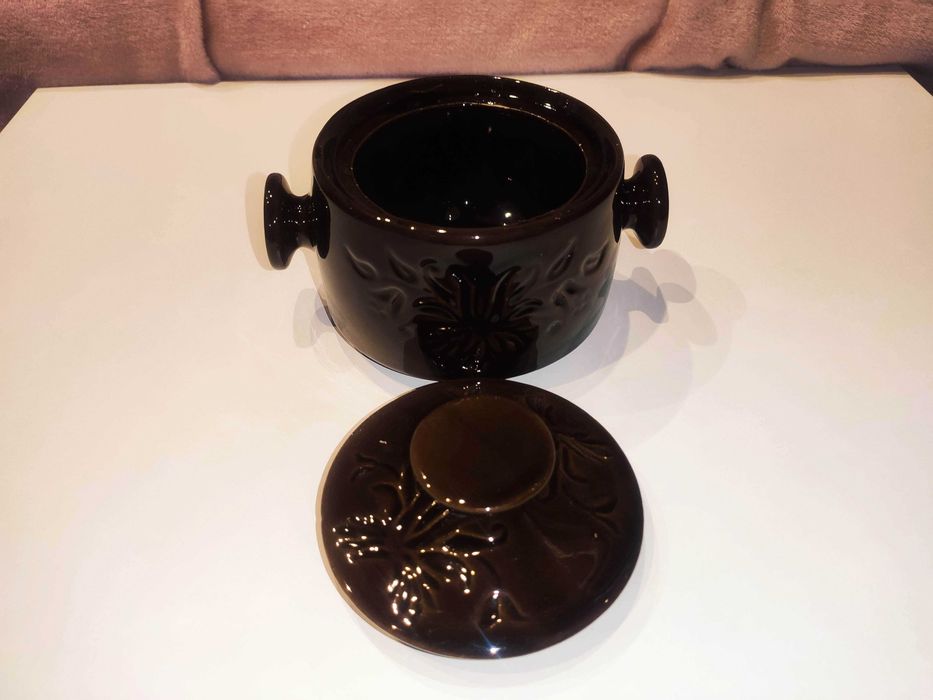 Zestaw 6 glinianych naczyń PRL