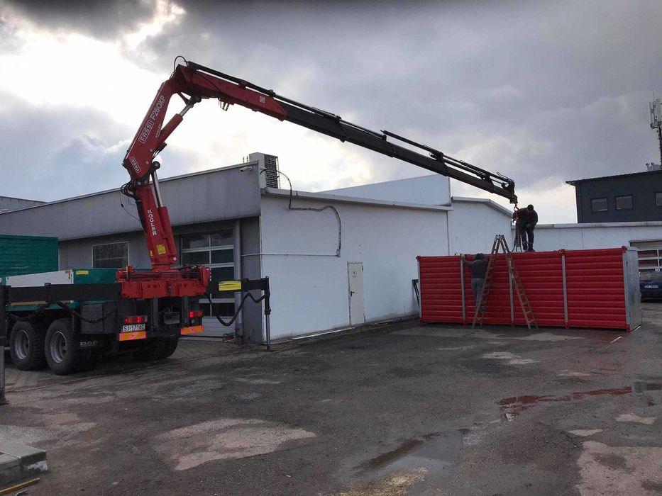 Wynajem dźwigu HDS 22 metry, Wynajem HDS z transportem, kontenery