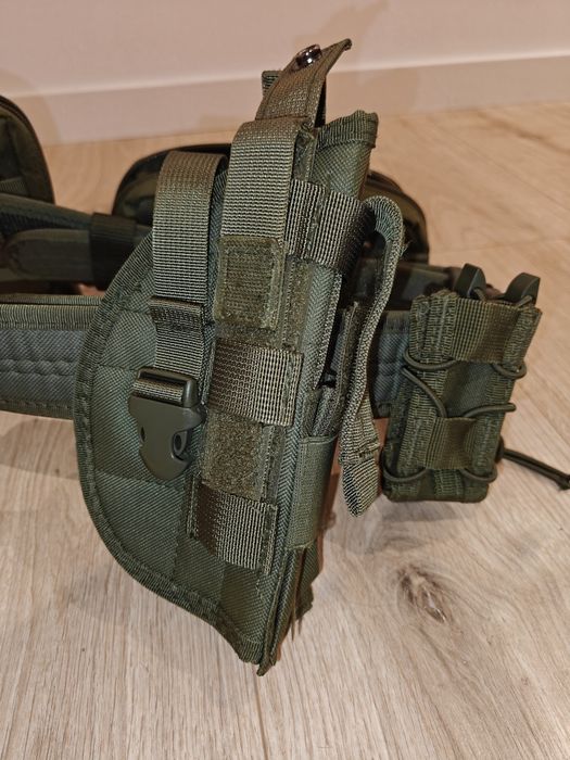 Cinto tático + bolsas + coldre airsoft + oferta dump pouch