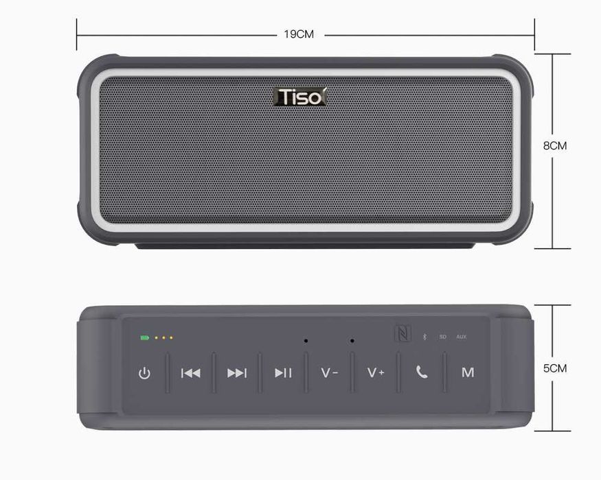 Głośnik Tiso T15 Bluetooth, NFC, microSD, USB, 20Wat, APT-X, AUX,