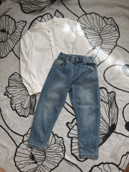 Лляна сорочка Zara+джинси Zara 116 см