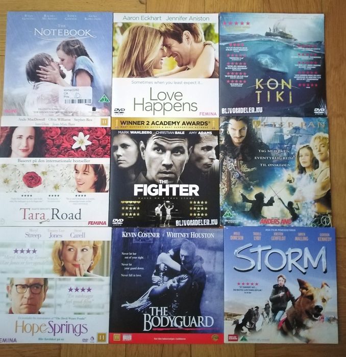 Zestaw filmów DVD 20 szt w j. Angielskim z duńskimi napisami