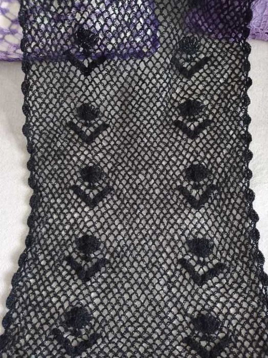 Nowy czarny szalik robiony na szydełku hand made kod587