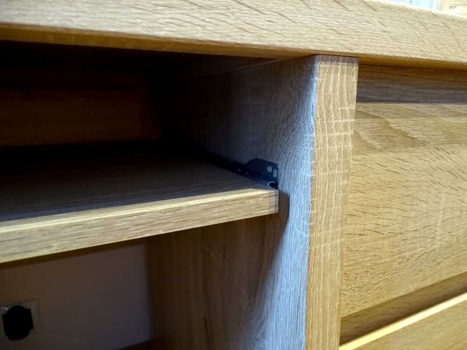 Biurko Kaspian 120 cm BRW z drzwiami i szufladą dąb sonoma