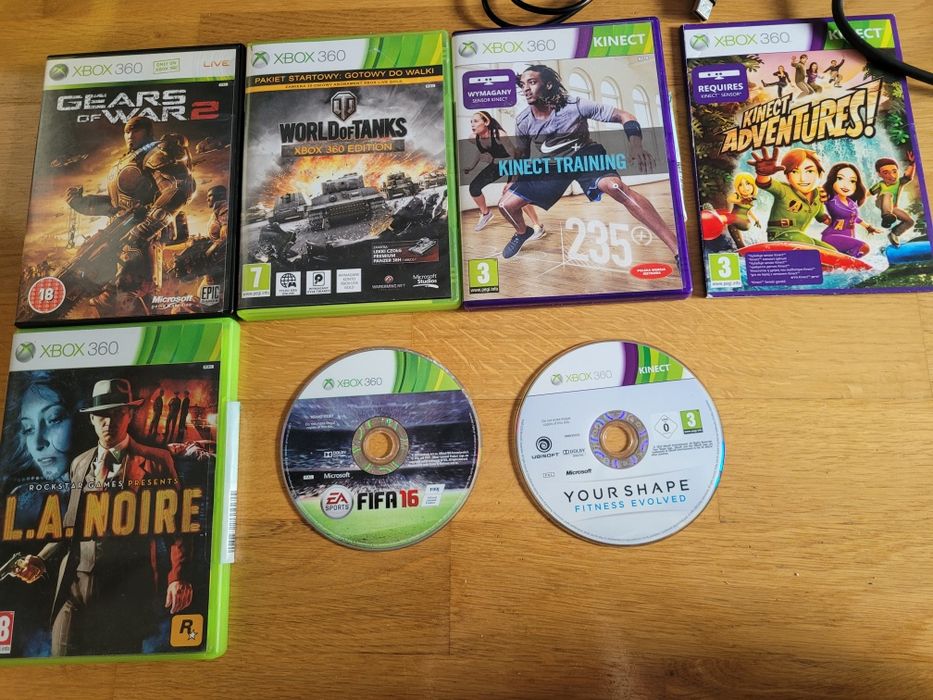 Konsola Xbox 360e 500gb + 7 gier, kinect